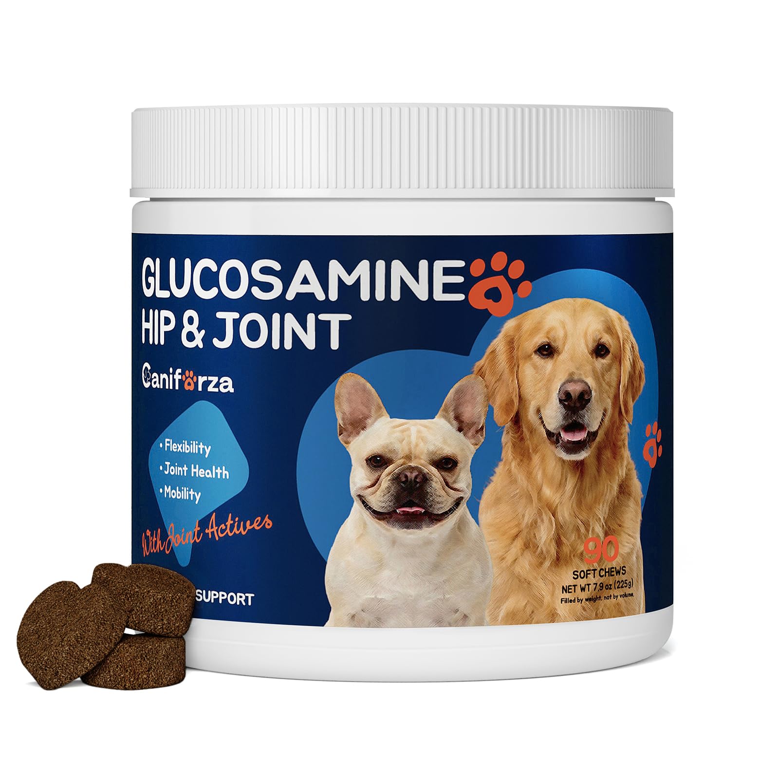 Dog Joint Support Supplement – Glucosamine, Chondroitin & MSM for Hip & Joint Function Support, Flexibility, and Daily Activity – 90 Soft Chews