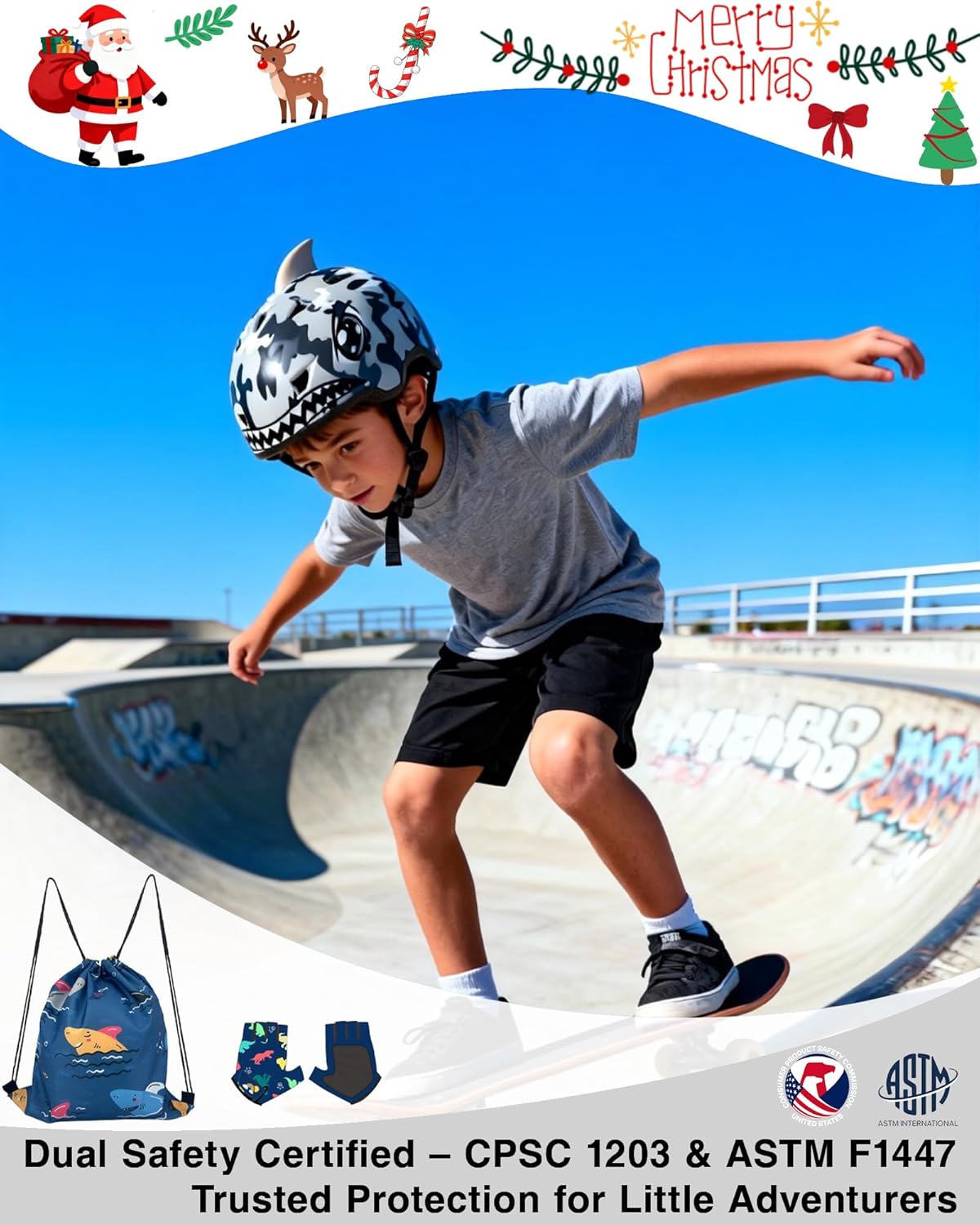 Toddler Helmet, Kids Bike Helmet, Adjustable 3 Sizes for Infant Baby Ages 0-2 2-5 5-8 with Unicorn, Dinosaur, Shark Designs,Boys Girls Bike Helmet for Multi-Sport
