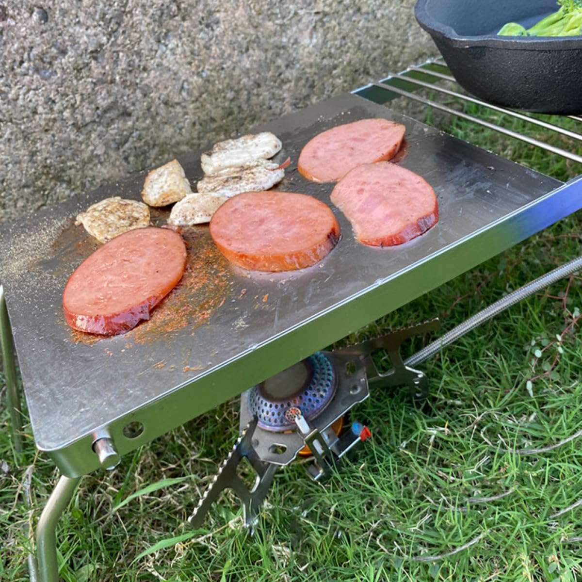 Przenośny składany stojak do grillowania ze stali nierdzewnej – mini narzędzie do grillowania na świeżym powietrzu na kemping piknik i do użytku na podwórku – kompaktowe i akcesoria do grillowania