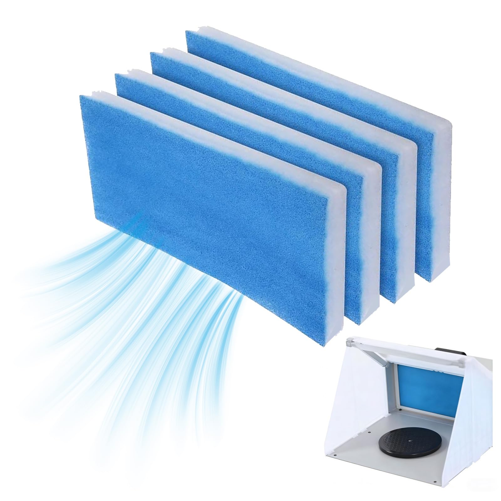 4 tappetini filtranti, tappetini per sistemi di ventilazione, 40 x 18 x 3 cm, cabine di verniciatura, filtro aerografo, accessori portatili, filtro di ricambio adatto per cabine di spruzzo