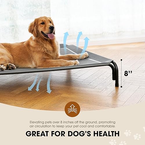 Miniatura 3 de Cama elevada para perros, cama elevada para perros de tamaño grande, catre refrescante portátil para mascotas con malla transpirable y lavable,