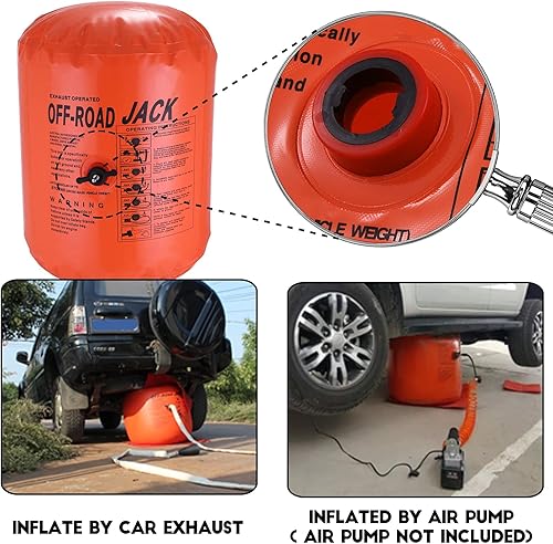 Miniatura 6 de Gato de aire de escape de 4 toneladas – Bolsa de elevación portátil inflable para SUV, camión y vehículo todoterreno, kit de cambio de neumáticos de