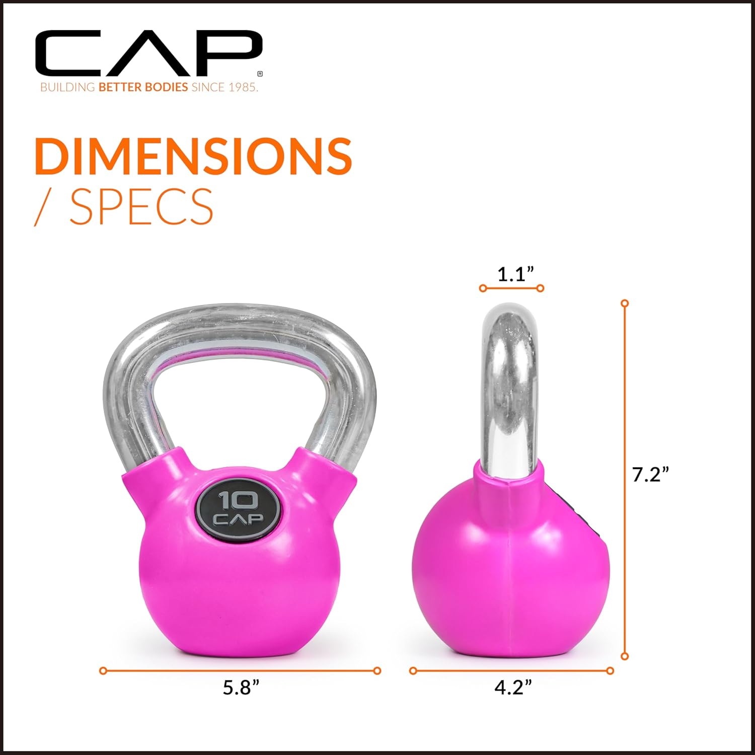Cap Barbell Rubber Color Coated Kettlebell with Chrome Handle