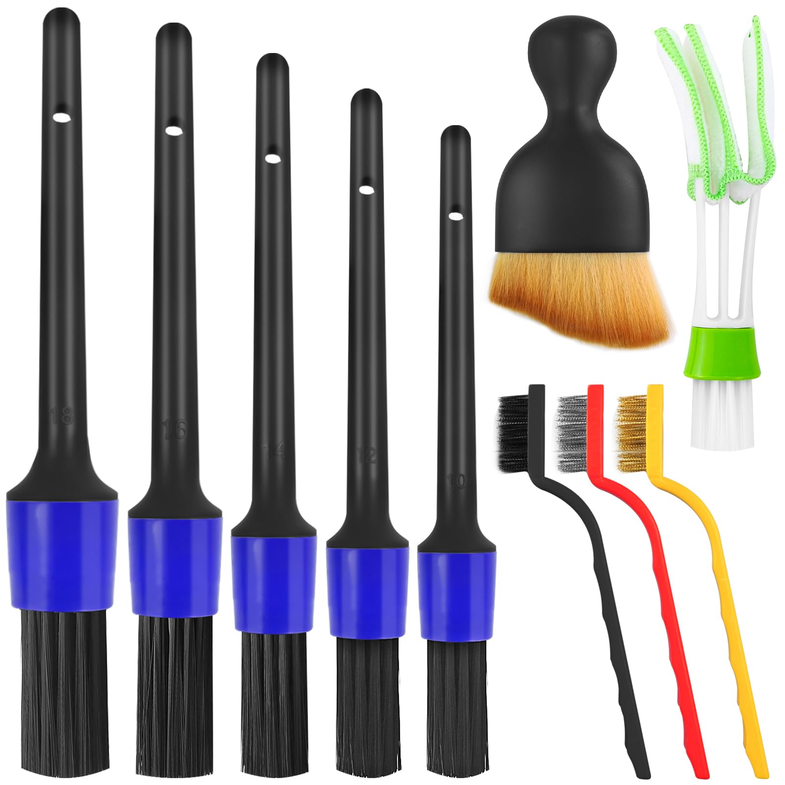 Spazzole Dettaglio Auto Kit Pulizia Auto Completo - 2 Guanti Microfibra, 3 Panni, 2 Spazzole Morbide E 1 Spazzola Dettaglio Spazzole Pulizia Interni - Foto 14