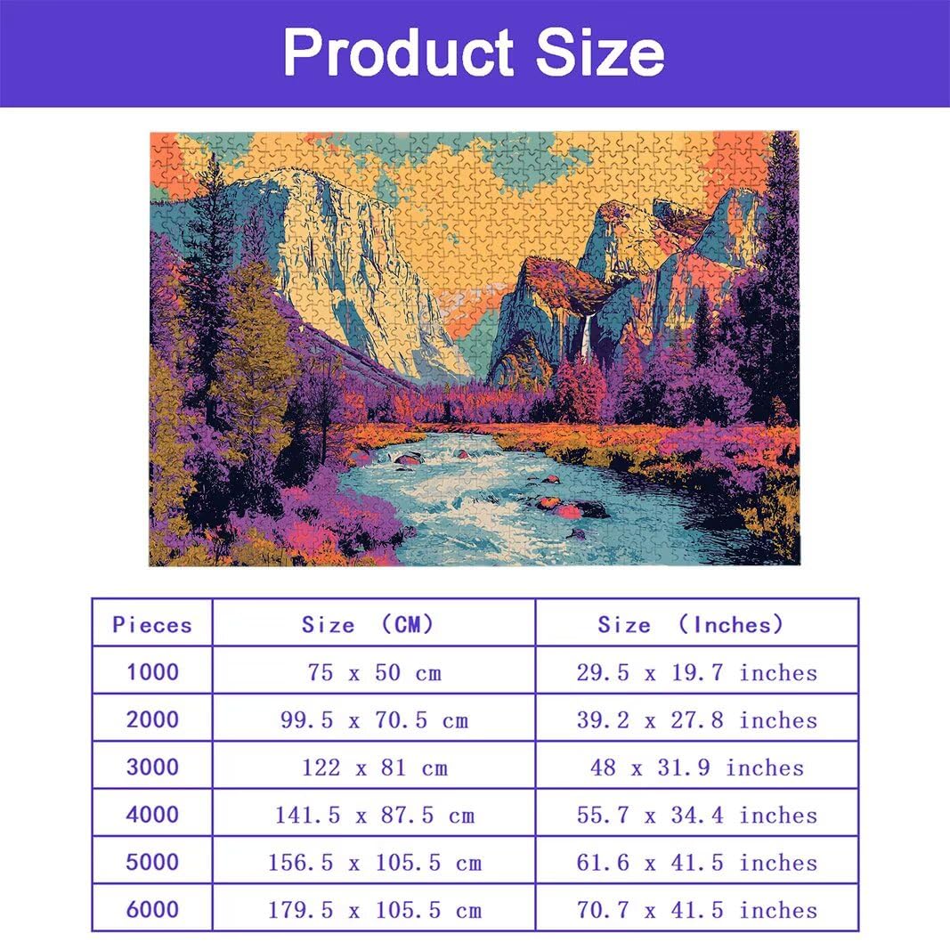 Puzzle 5000 sztuk, puzzle krajobraz z pudełkiem dla dorosłych, 5000 sztuk puzzle dla dorosłych, góra wyzwanie drewniane puzzle do dekoracji domu i ścian, prezent dla kobiet, prezent dla mężczyzn