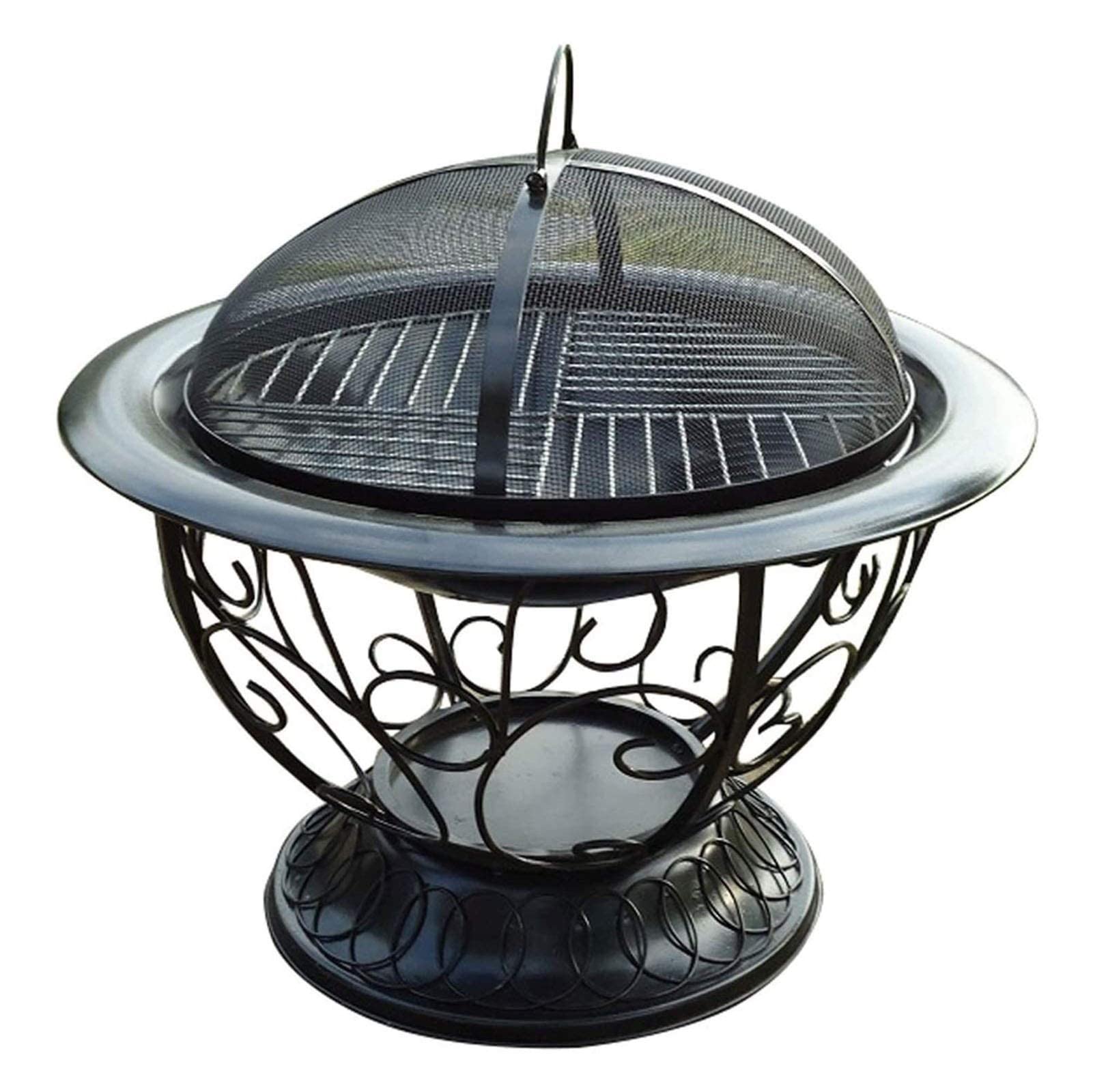 Mesa para Hoguera de Patio, Barbacoa, Estufa de jardín, Cubierta de Pantalla de Chispa, Rejilla de Registro y póker para Exteriores, Patio de leña, jardín, Parrilla de Metal, Barbacoa