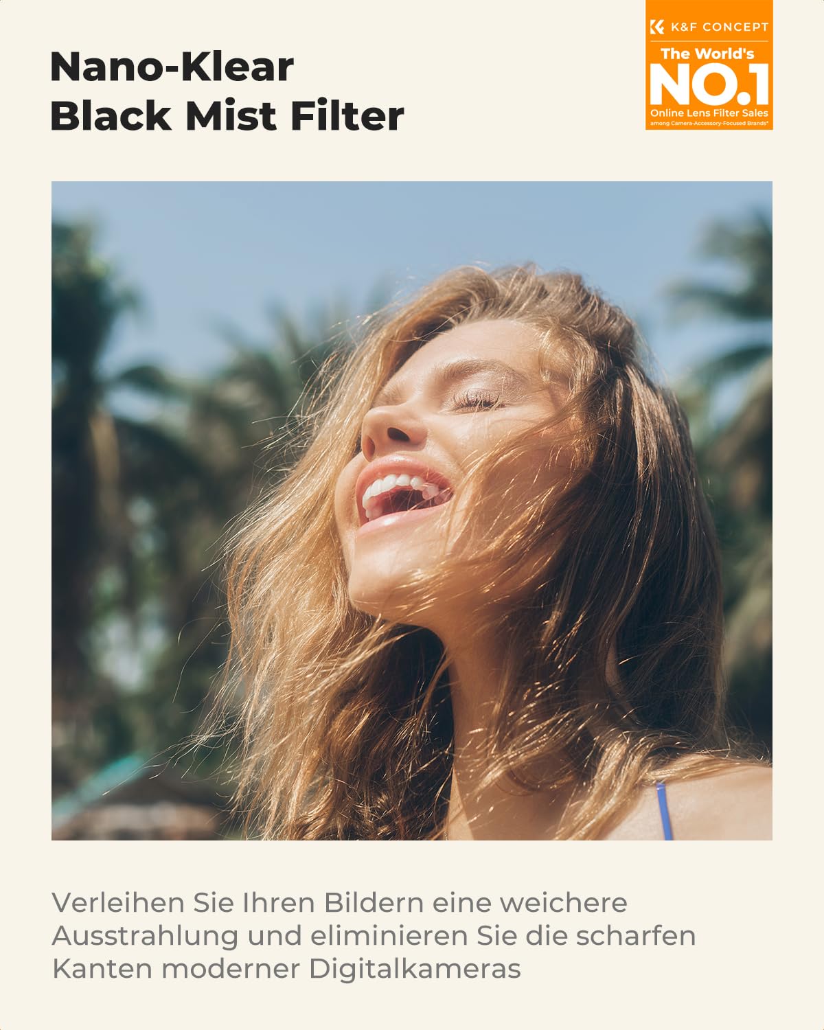 K&F CONCEPT Filter 49mm Black Promist 1/4 aus Optisches Glas mit Multi-Nano-Beschichtung für Videoaufnahmen/Portraitfotografie (Nano-Klear)