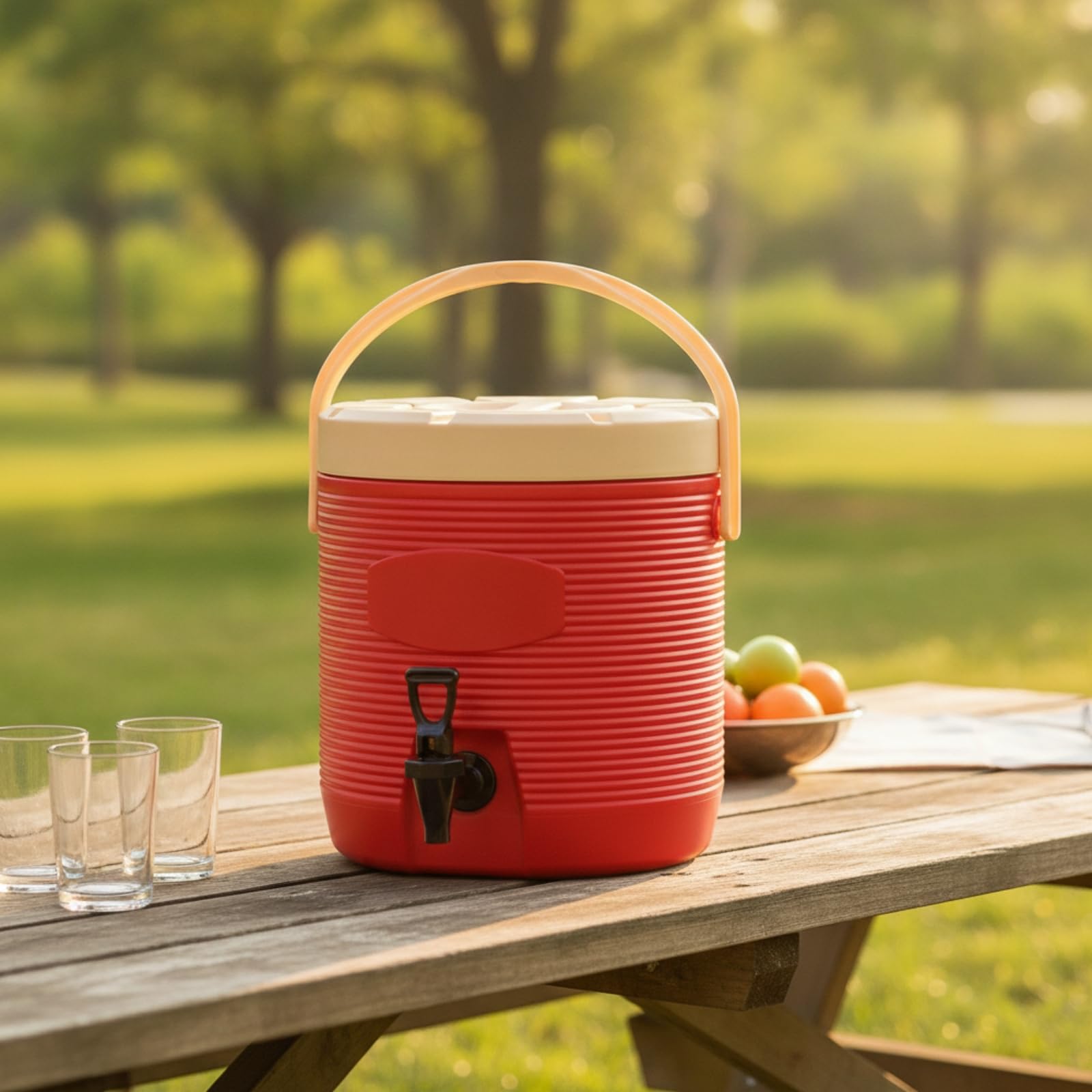 Isolierter Getränkeeimer Getränkespender Thermobehälter Ausschankbehälter mit Auslauf aus Edelstahl mit PU Isolierung Und PE Außenhülle für Buffet, Array, color to 2, 13L