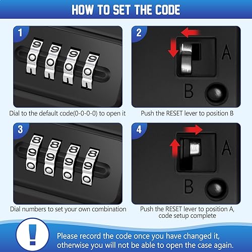 Miniatura 6 de Caja de seguridad portátil de viaje con combinación de 4 dígitos, mini caja de seguridad antirrobo, caja de seguridad para playa, impermeable,