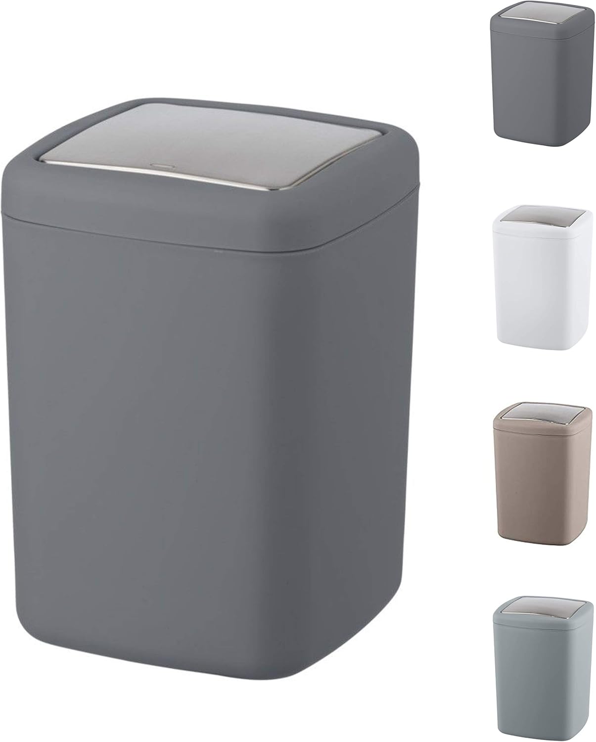 WK Barcelona Square Small Swing Waste/Bathroom/Cosmetics/Table Top Bin