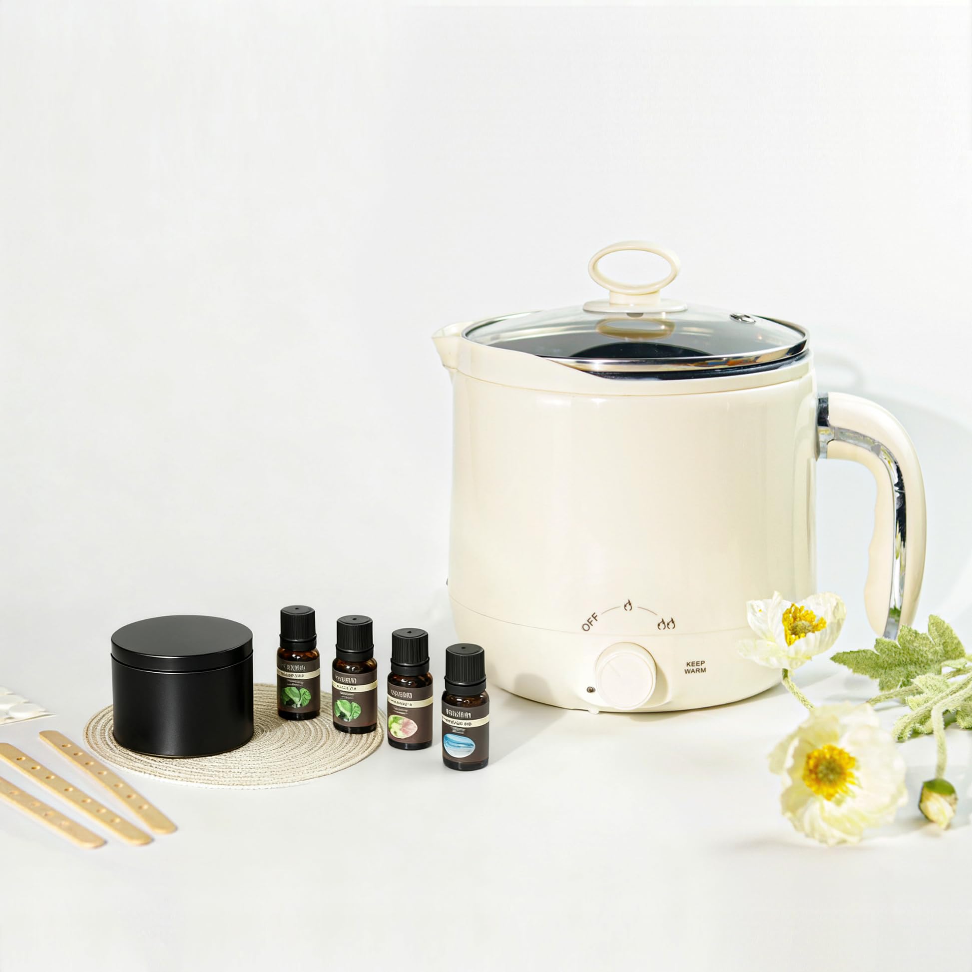 Juego de fabricación de velas Julwhisper para adultos, kit de elaboración de velas DIY, juego de regalos de velas aromáticas con derretidora de cera, 1500g de cera de soja, 11 vasos de cera, 8 aceites