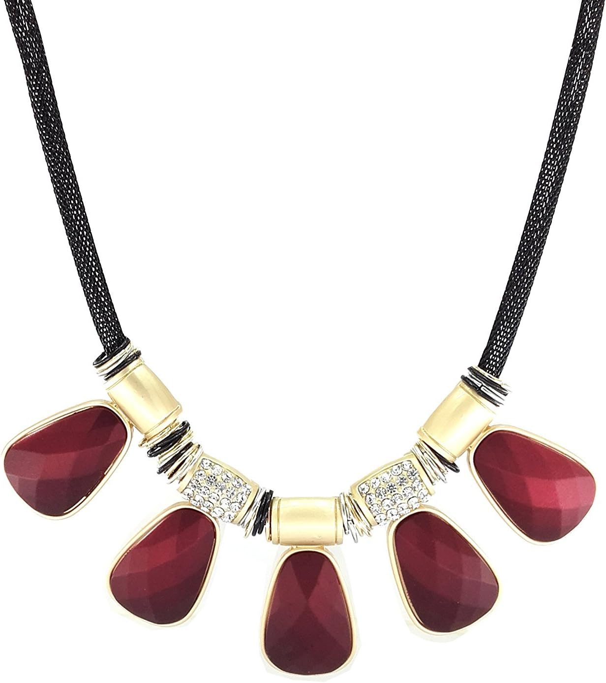 YouBella Fancy Jewellery Gold Plated Pendant for Women (Red) (YBNK_5137)