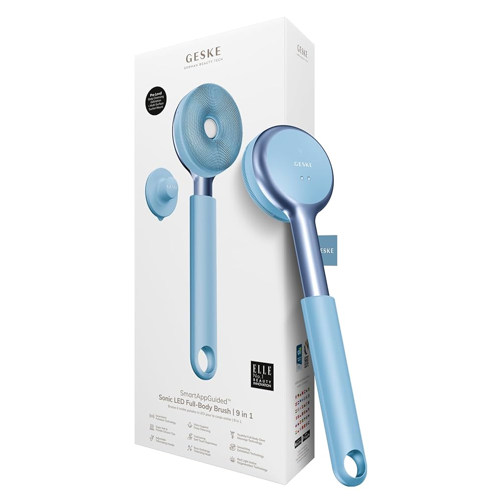 GESKE Sonic Full-Body Brush ゲスケーフルボディブラシ Amazon.com : GESKE LED Sonic Full-Body Brush | 9 in 1 | Body
