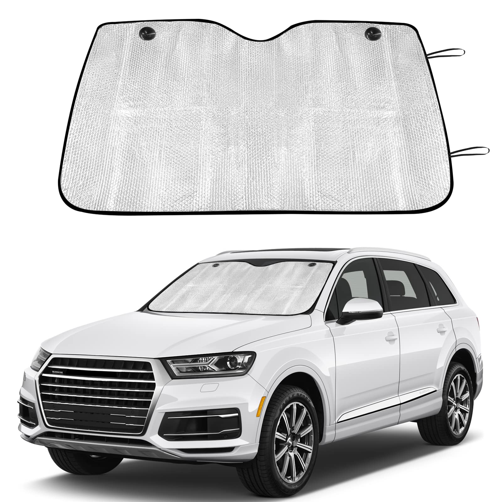 Car Windshield Sunshade,Car Sun Protector,Foldable Car Front Window Shade Double Thickening Bubble for car SUV Auto Windshield Sun Shade UV Protection 55"x 27.5"