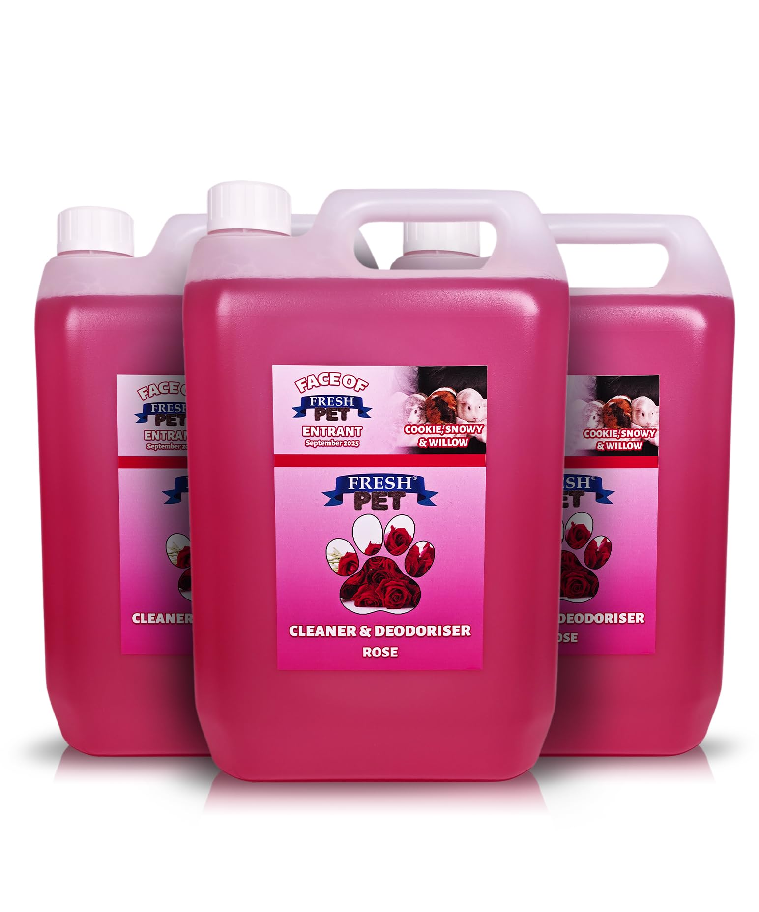 FRESH PET CLEANER DISINFECTANT KENNEL/CATTERY PRE FILLED 5L x 3 (Rose)