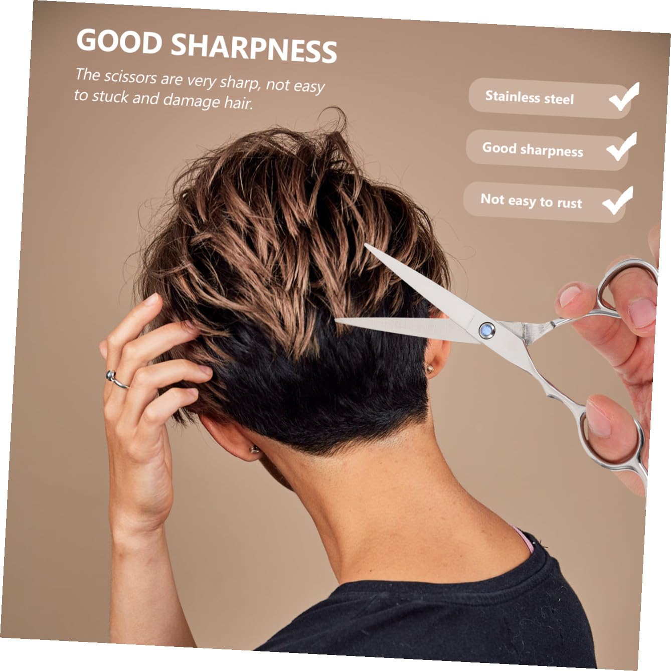 Ciseaux de Coiffure Professionnels pour Gauchers en Acier Inoxydable Argenté 2 Pièces 6 Pouces Poignée Ergonomique pour Usage Amateur et Professionnel