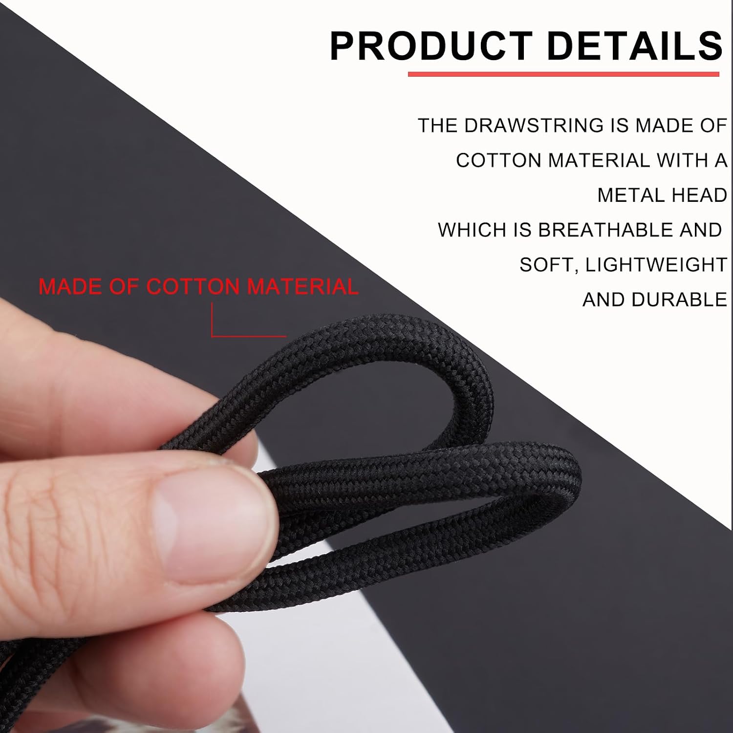 Hoodie String Replacement, Drawstring Replacement for Sweatpants, Shorts, Pants, Jackets | Elastic Drawstring Cord with Drawstring Threader Tool | Universal Replacement Drawstring (2-Pack)
