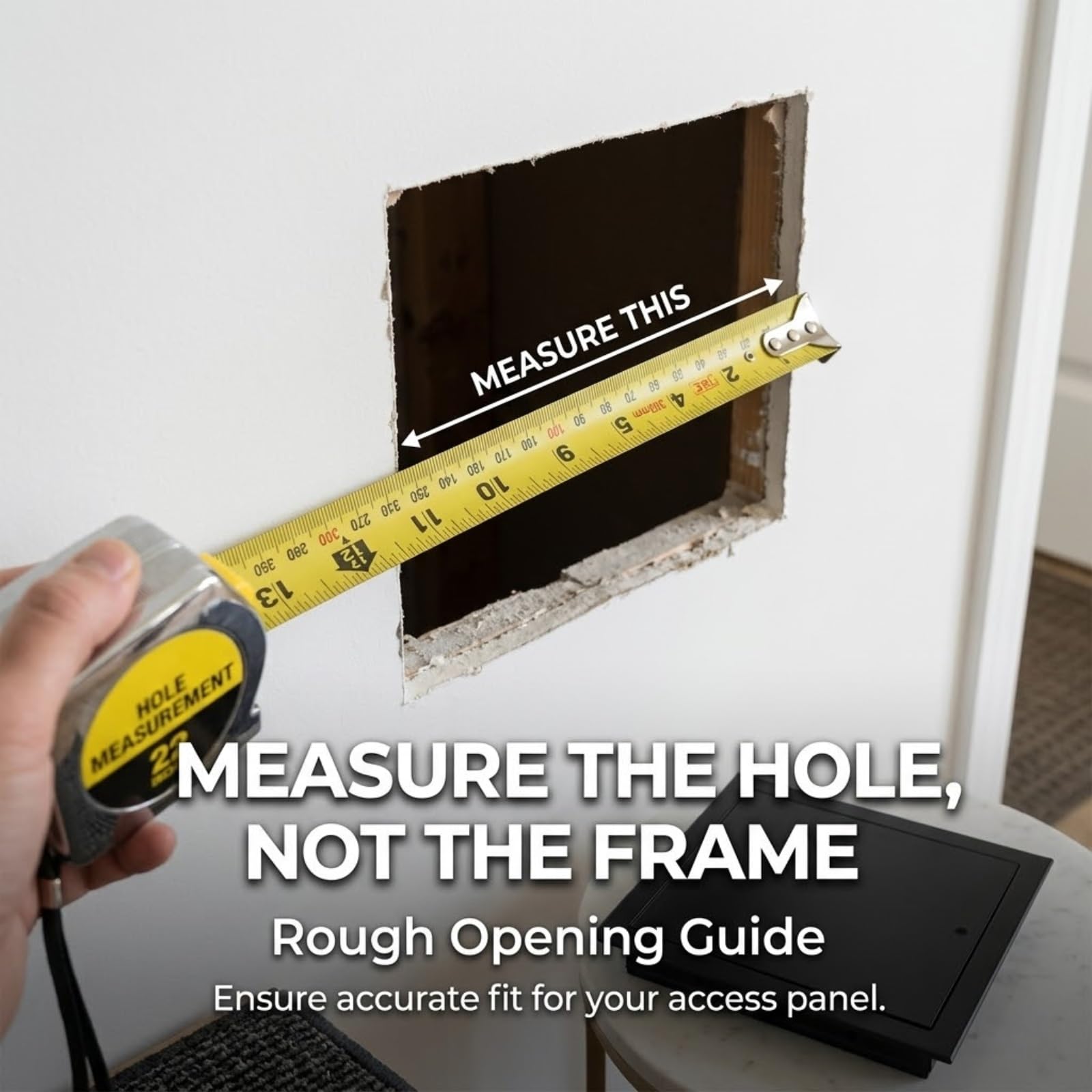Puerta de Inspección de Aluminio 40x40 cm, Trampilla de Registro para Pladur, Pared y Techo, Panel de Acceso Empotrado con Cierre a Presión, Registro Oculto(White,600x600mm)