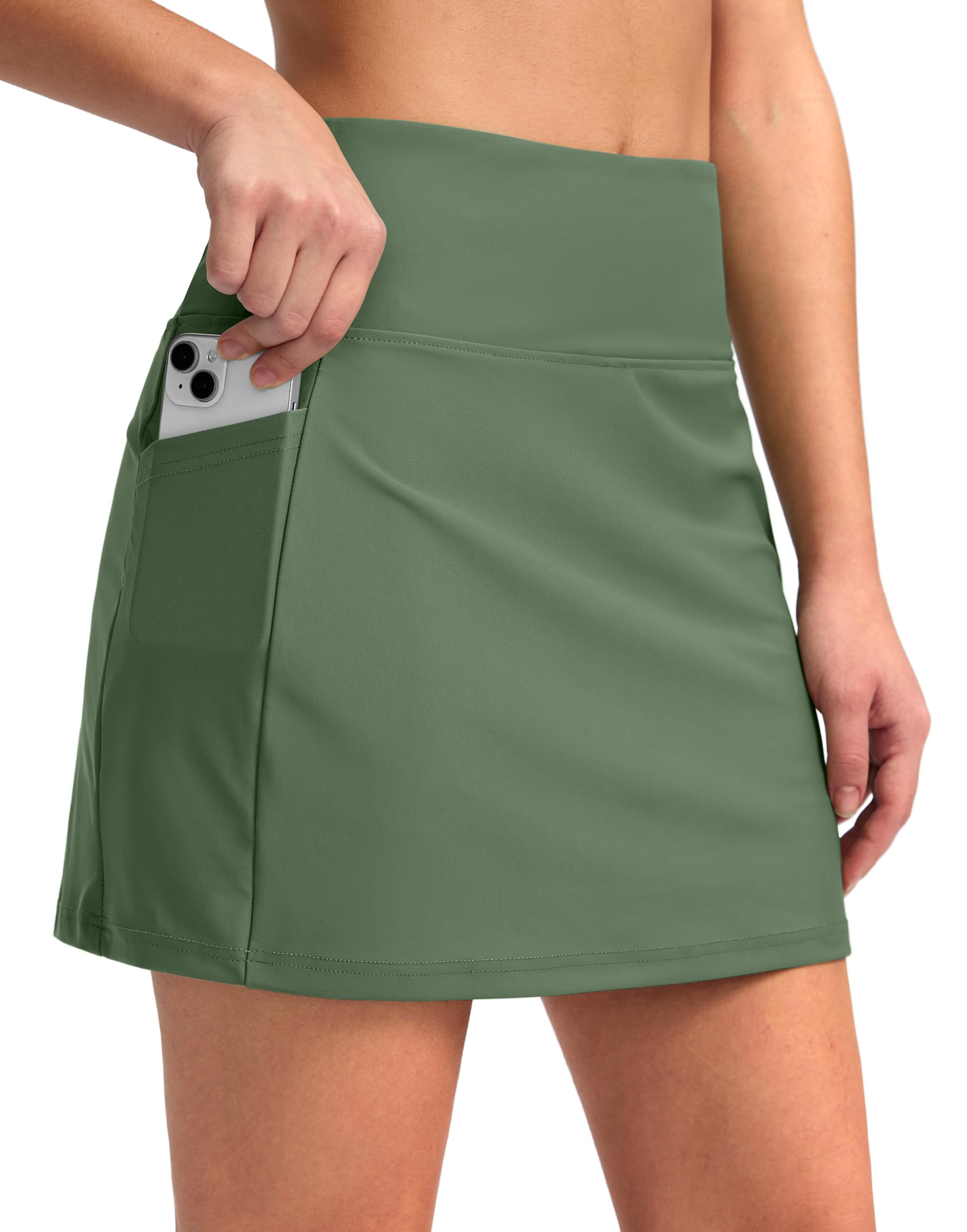 G Gradual Women's 16" Swim Skirt with Pockets High Waisted Tummy Control Modest Swimsuit Bathing Suit Bottoms for Women