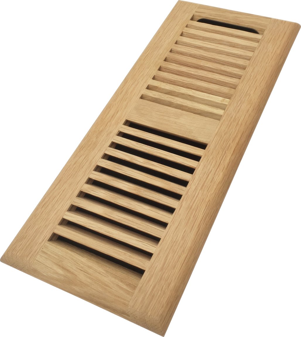 Buy Homewell Red Oak Wood Floor Register, Drop in Vent with Damper, 4x12 Inch, Unfinished Online