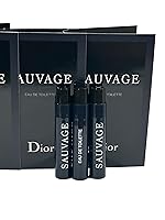 Vista 2 de Dior Christian SAUVAGE para hombres - Muestra de spray EDT de perfume en vial 1 ml / 0.03 onzas - 3 piezas