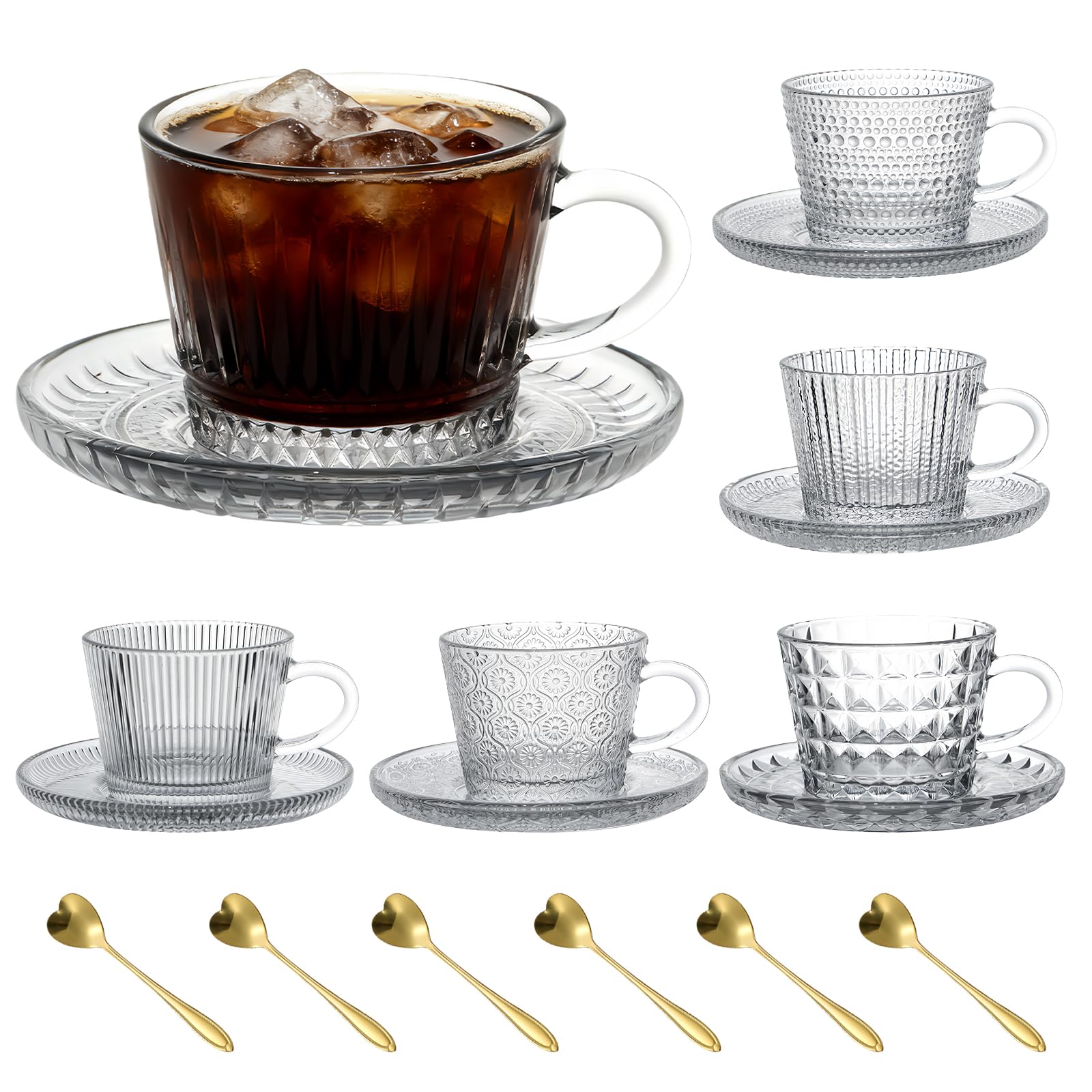 Set Di 2 Tazze Da Caffè in Vetro Spesso Da 473 Ml, Con Fondo Piatto