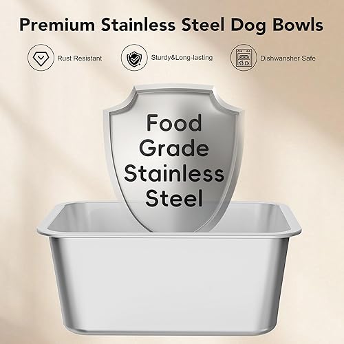 Miniatura 6 de Decflow Cuenco de agua para perros de acero inoxidable de 10 L, sin derrames, antisalpicaduras con alfombrilla de silicona XXL, alimentador lento a