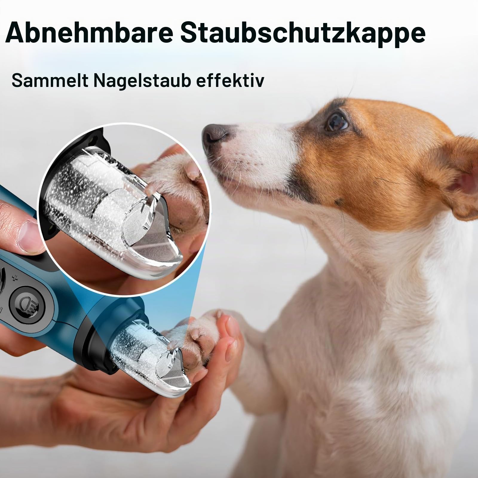 Casfuy Smarter Krallenschleifer für Hunde 6-Gang – 50% Mehr Leistung Krallenschleifer für Haustiere mit 2 LED-Leuchten, Superleise, Wiederaufladbare für Große, Mittelgroße und Kleine Hunde und Katzen
