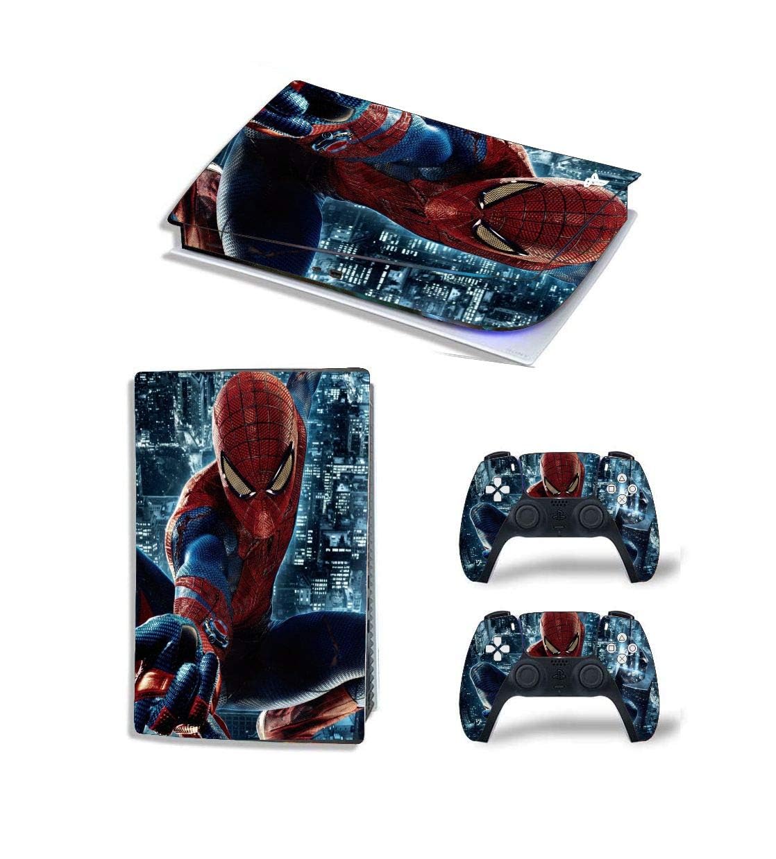 Khushi Decor Blue Spider Man UV 3M Vinyl Sticker Decals for Playstation 5 Disk Version Console and Two Dual Sense 5 Sticker Skins Black PS5 Skin Console and Controller Design [Video Game] (B0CT5TQY15) Amazon Price History, Amazon Price Tracker