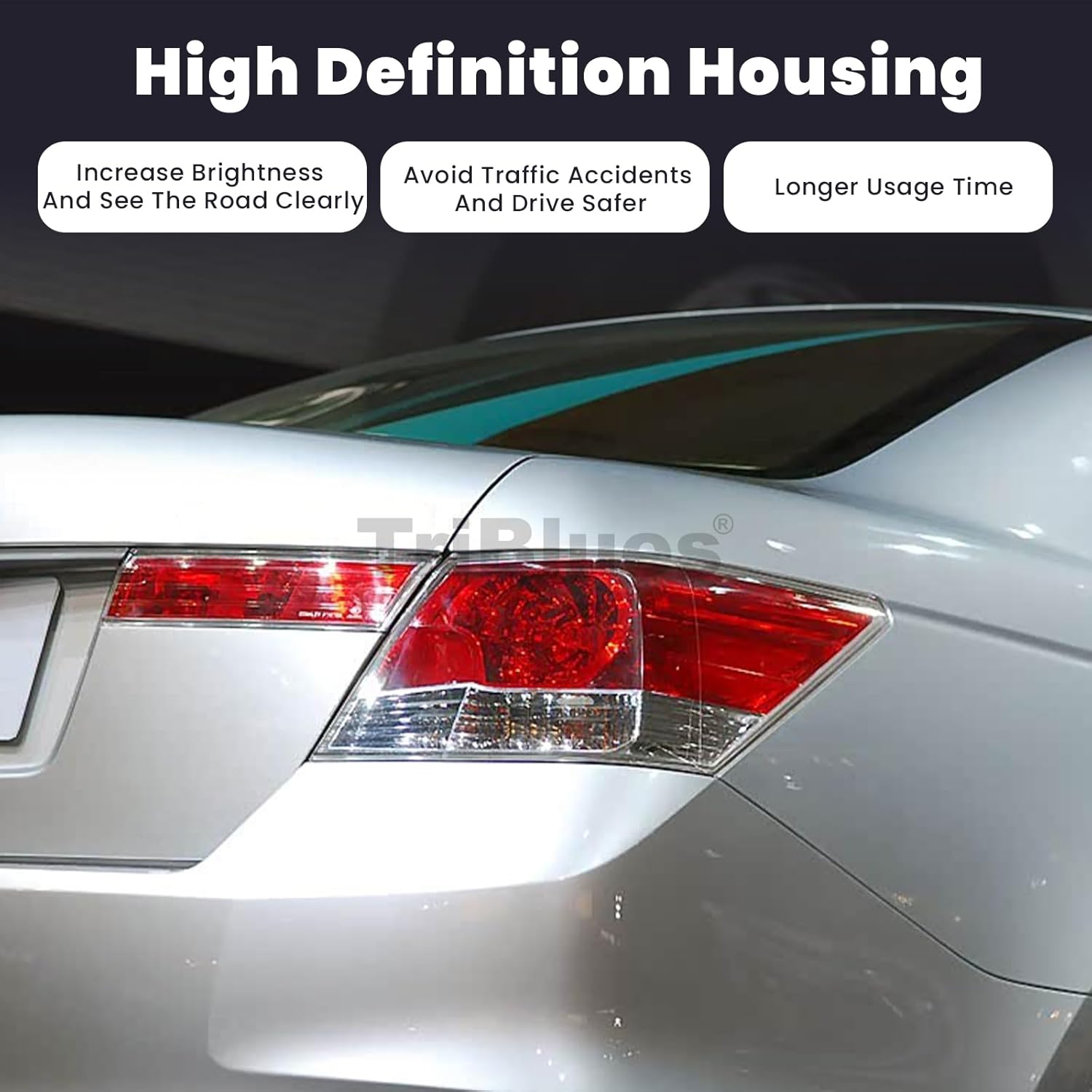 Right Passenger Side Tail Light Replacement for Honda Accord 2008-2012, Rear Tail Lamp Without Wiring Harness and Bulb