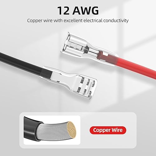 Miniatura 3 de Conector de arnés de cables de repuesto, batería de ruedas eléctricas de 12 voltios con cable de 12 AWG, 3 fusibles reemplazables para juguetes de