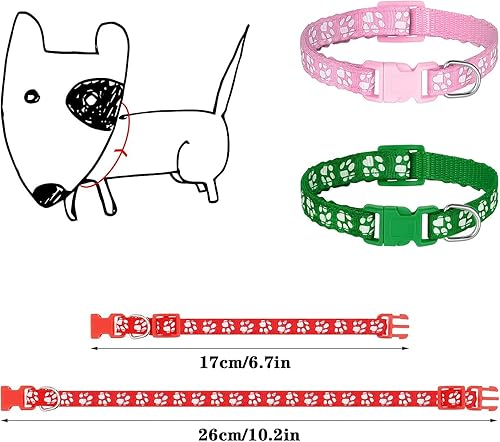 Miniatura 2 de Paquete de 12 collares para cachorros para arena, collares de identificación ajustables para cachorros, collares de nailon suave para mascotas