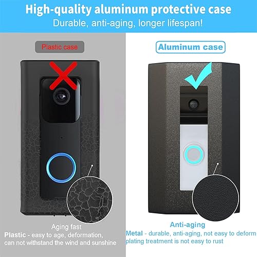 Miniatura 2 de Bleu Clair Soporte antirrobo para timbre de puerta, todo de metal, sin necesidad de taladrar, no bloquear el timbre, sensor de movimiento,