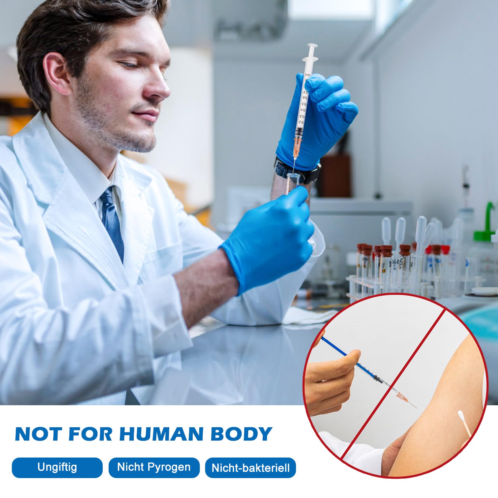 50 Pezzi 1 ml Siringhe, Siringhe di Misurazione per Laboratori Scientifici, Iniettore per Cani/Gatti/Alimentazione Piccoli Animali/Acienza/Laboratorio/Uso Industriale (Bianco)