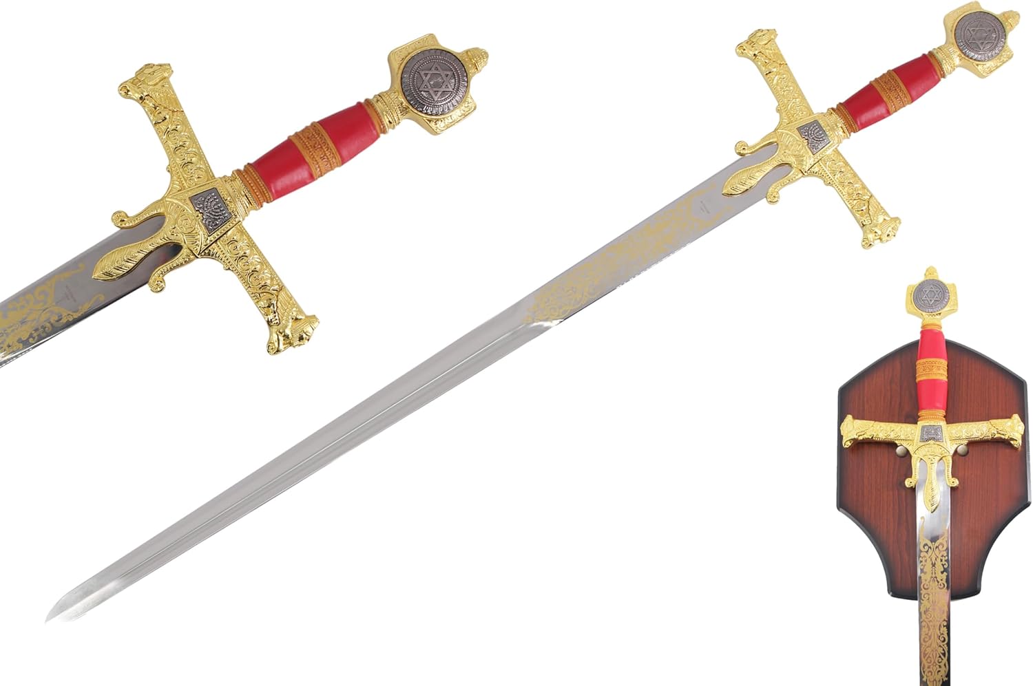 Medieval Warrior King Solomon Great Sword Red