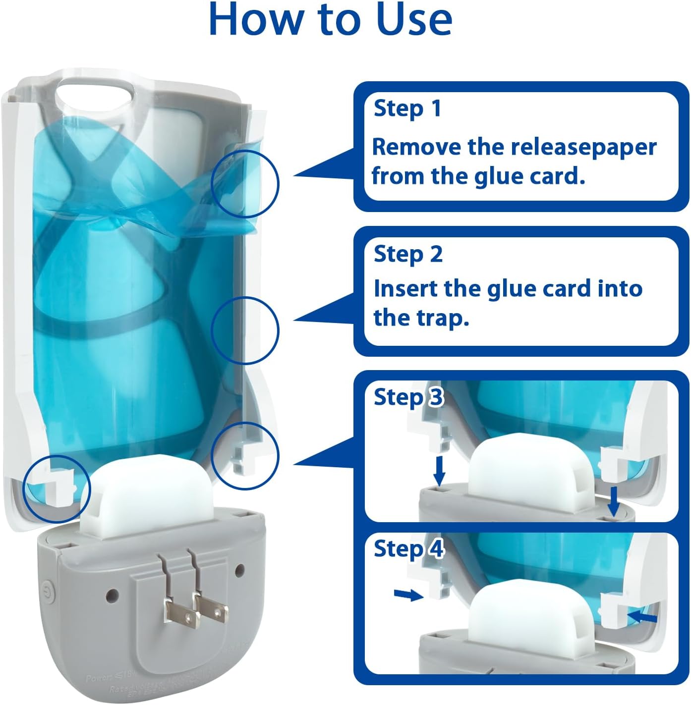 Gideal Flying Insect Trap Indoor Plug in Bug Light Catcher Insect Killer Gnats Mosquito White (2Device + 10 Glue Cards)
