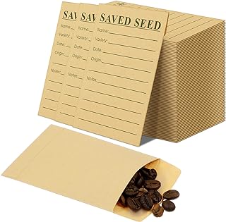 Geyee 120 Pcs Seed Envelopes Resealable, 4.7 x 3.15 Inch Seed Packet Envelopes with Printed Self Sealing Package Container for Flower Vegetable Storage and Organizing