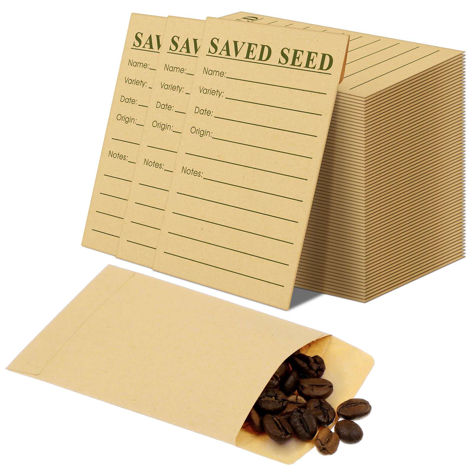 Geyee 120 Pcs Seed Envelopes Resealable, 4.7 x 3.15 Inch Seed Packet Envelopes with Printed Self Sealing Package Container for Flower Vegetable