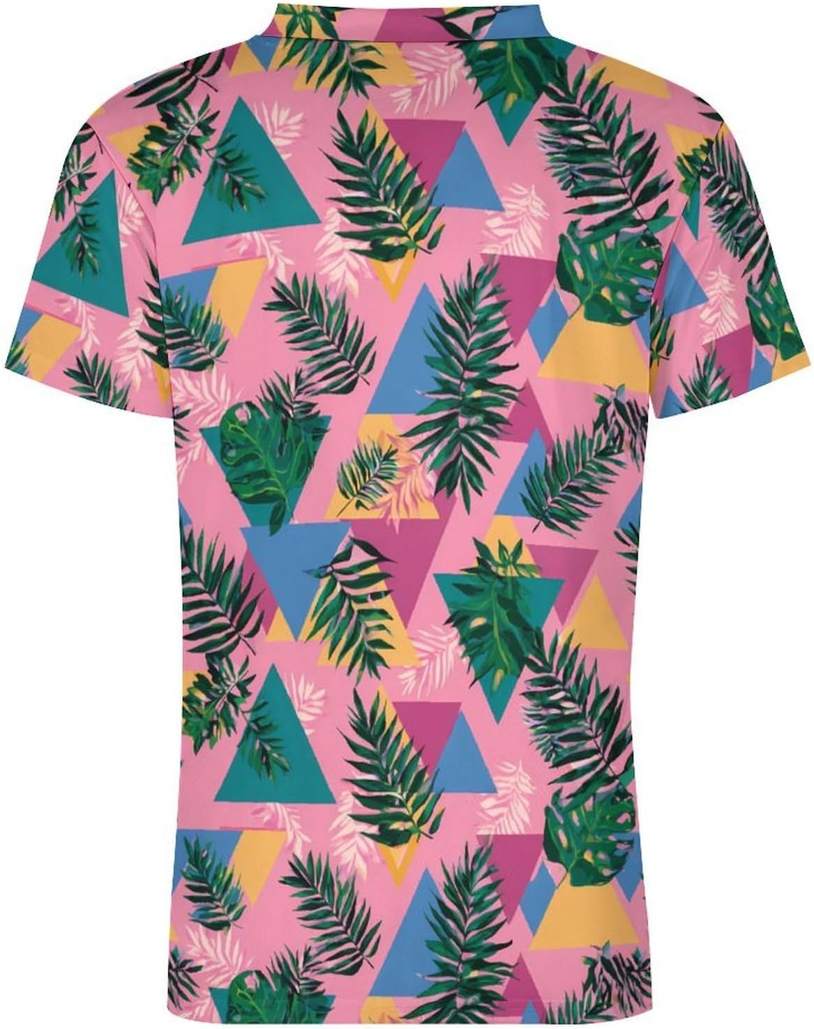 80s Triangles Tropical Leaves Funny Football Jerseys Casual V-Neck Short Sleeve Soccer Jersey T-Shirt