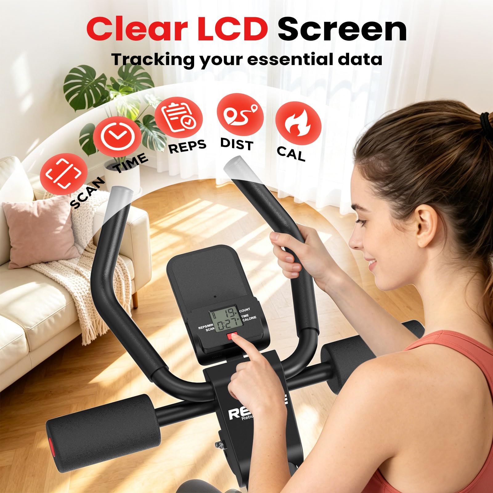 RELIFE REBUILD YOUR LIFE Bauchmuskel Trainer Bauch Trainingsgerät Bauchtrainer für Zuhause AB-Workout-Gerät Bauchtrainer Zusammenklappbarer