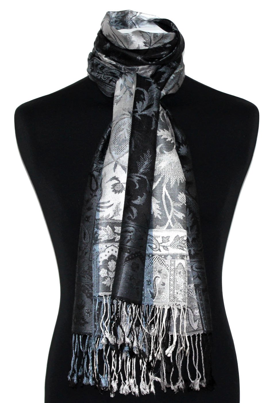 Lorenzo Cana Sciarpa da uomo in 100% seta, 70 cm x 190 cm, motivo cachemire, 780521133