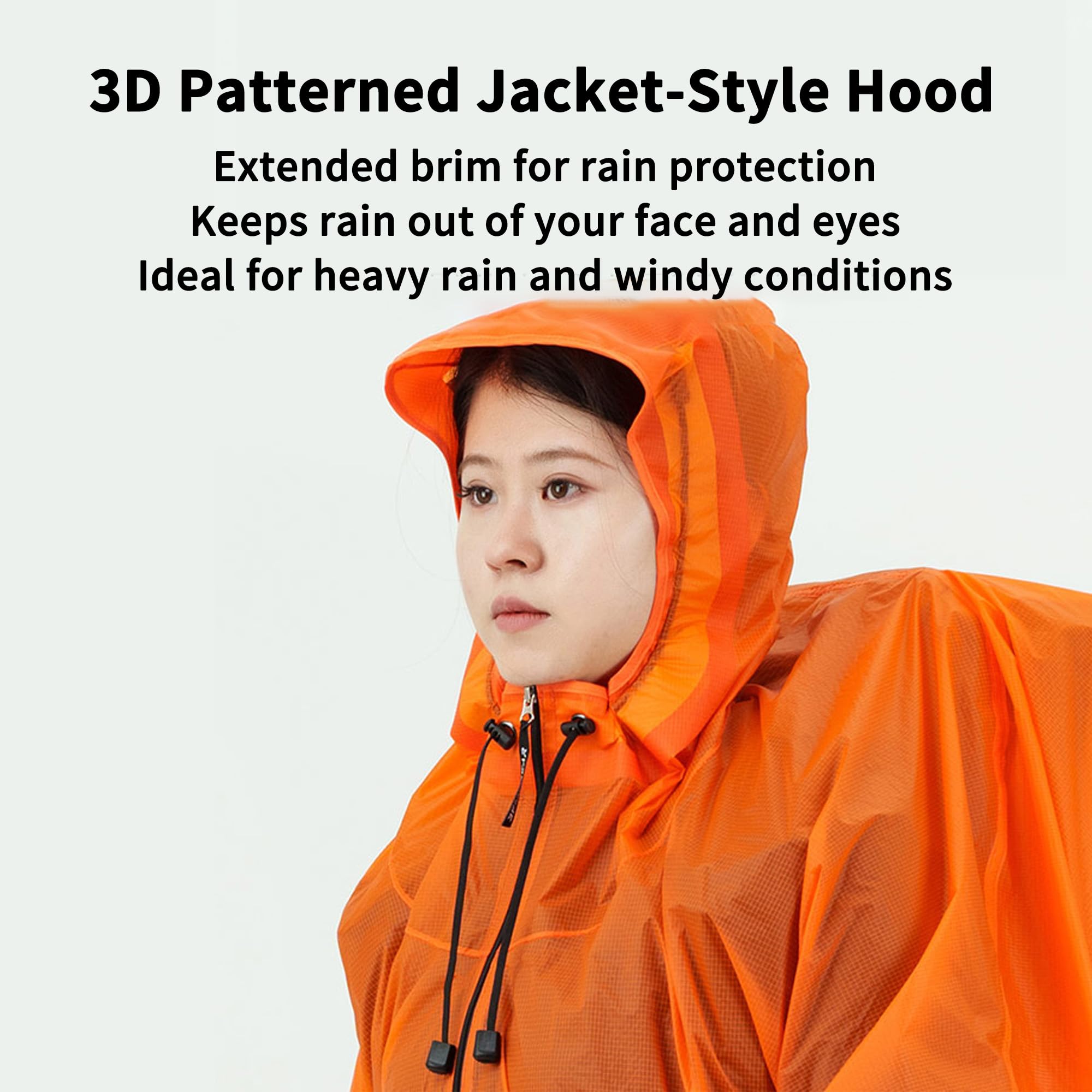 windhike 3F UL GEAR Leichte Regenjacke mit Reißverschluss, PU5000mm Wasserdicht,15D Nylon/210T Polyester,Regenponcho Herren&Damen 140-190cm für Bergsteigen Camping Wandern
