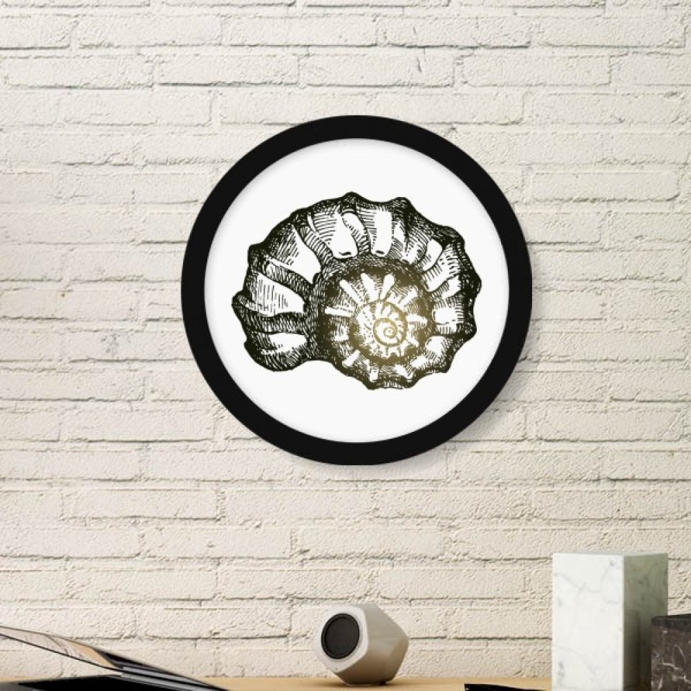 Cadre bois rond noir Motif Snail Art peinture artistique