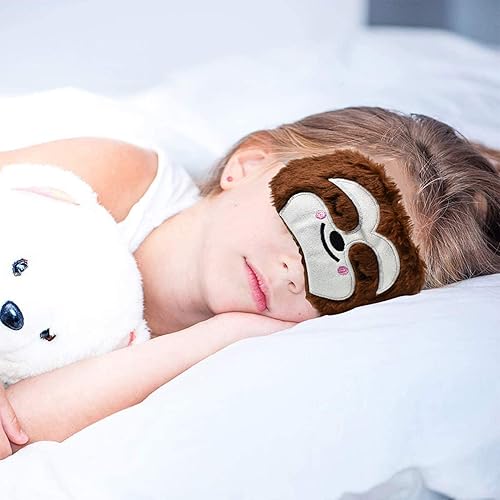 Miniatura 6 de Antifaz para dormir de perezoso, suave y esponjoso, con los ojos vendados, divertida máscara de sueño de animales, cubierta de ojos para niños