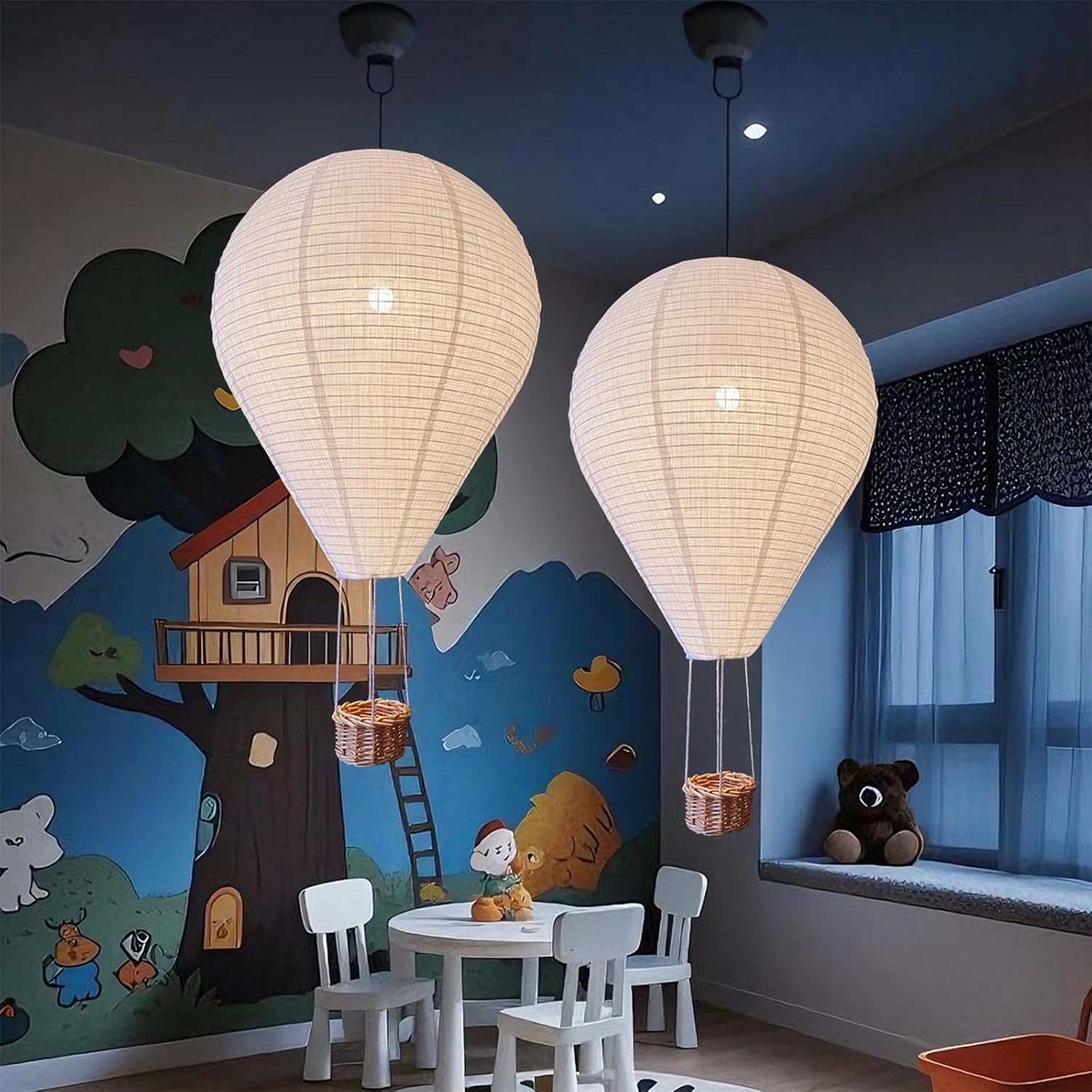 etmilc 2PCS Hot air balloon decorations 16INCH Handmade Hot air balloon lamp shades Hanging lantern Suitable for Decorating Children's Rooms Corridors and Living Rooms Decorations