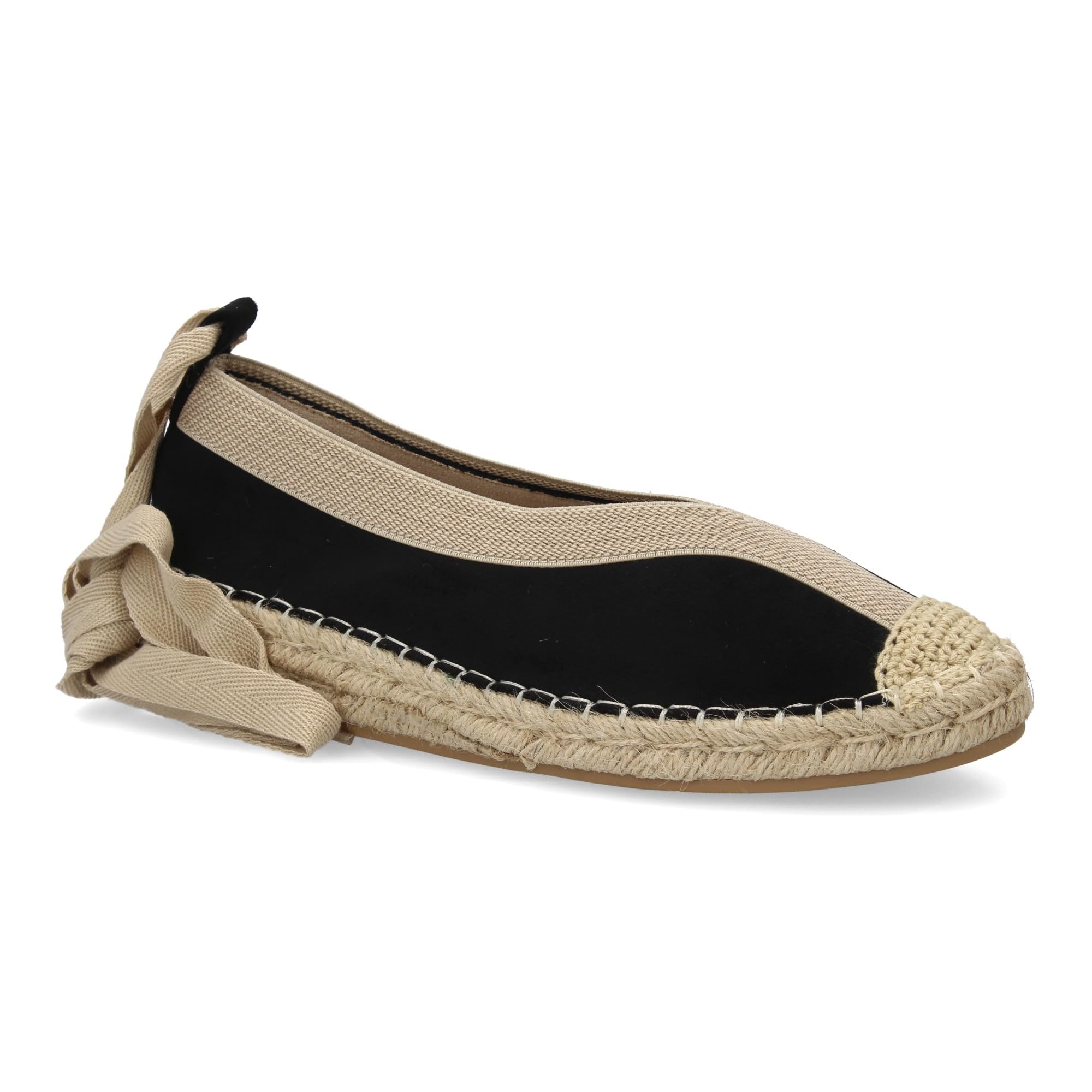 shoes&blues.es Bailarina de Mujer con Yute, Diseno Moderno con Puntera Bordada y Cintas Opcionales para un Ajuste Comodo, Ideales para Primavera-Verano.
