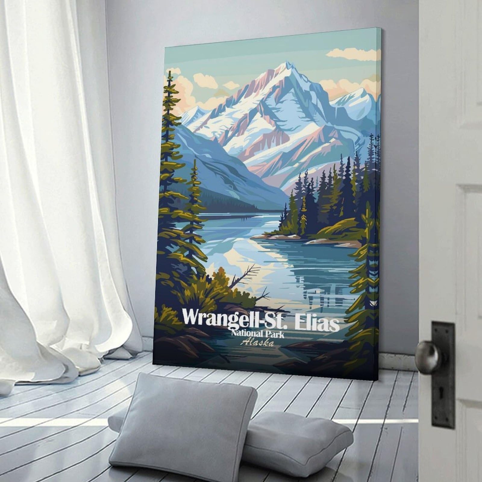 Junmoney Wrangell-St. Elias National Park Alaska Room Decor Wall Art, 20x30inch(50x75cm), for Bedroom Walls, Guest Spaces Or Lounges, Stylish Decor for A Restful Room Update