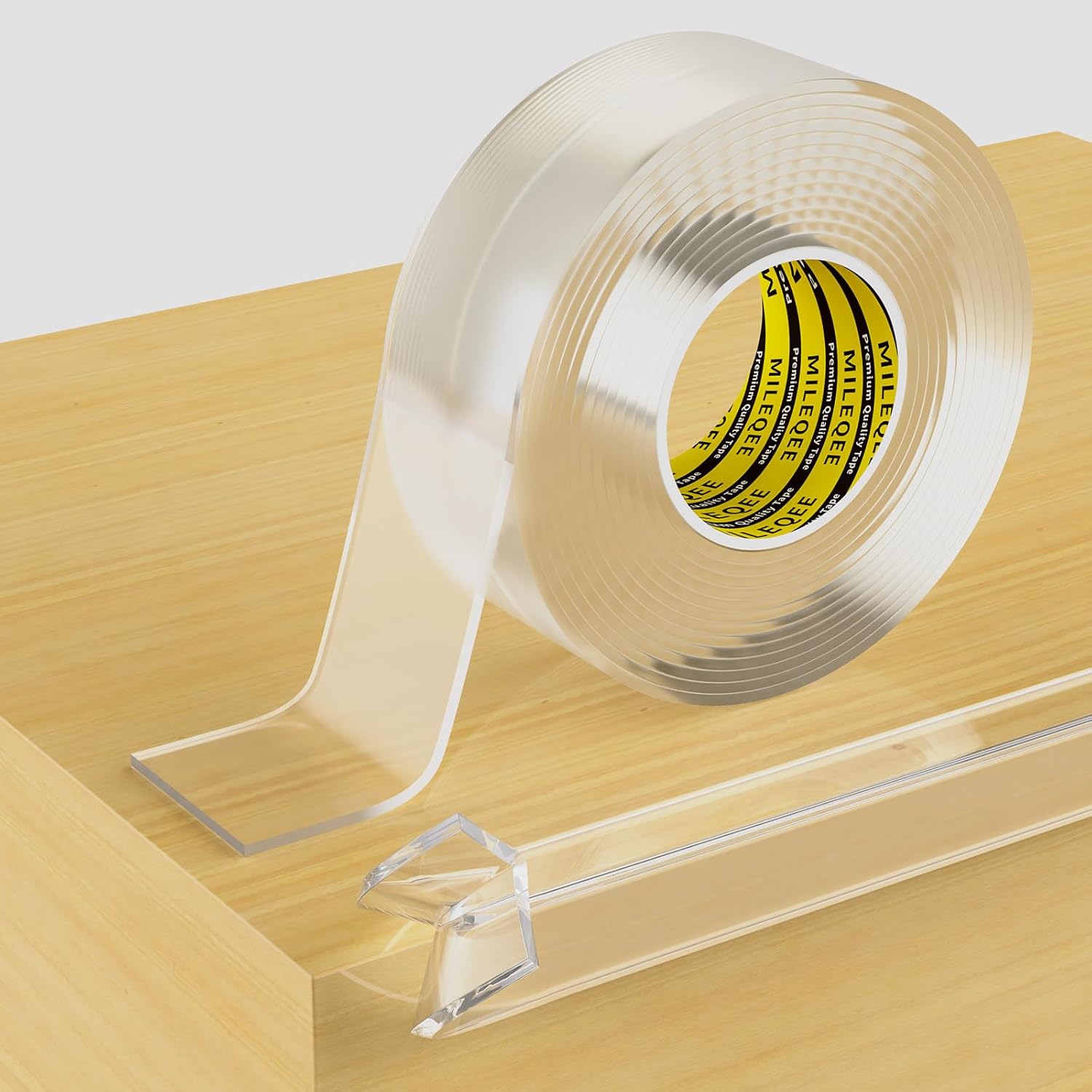 Clear Edge Protector Strip, 1.18in x 9.84FT, Sharp Edge Wrap Cover Tape, Self Adhesive Protective Bumper Corner Guards for Cabinet Door Desk Glass Table Bed Furniture, Kitchen Countertop, Waterproof