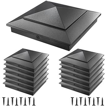 16 Pack Pyramid Aluminum Post Caps for 6x6 Wood Posts Actual 5.5" x 5.5" ,Durable Powder-Coated Fence Post Caps for Decks, Patios, Fences, Weather-Resistant, Rust-Proof PC66