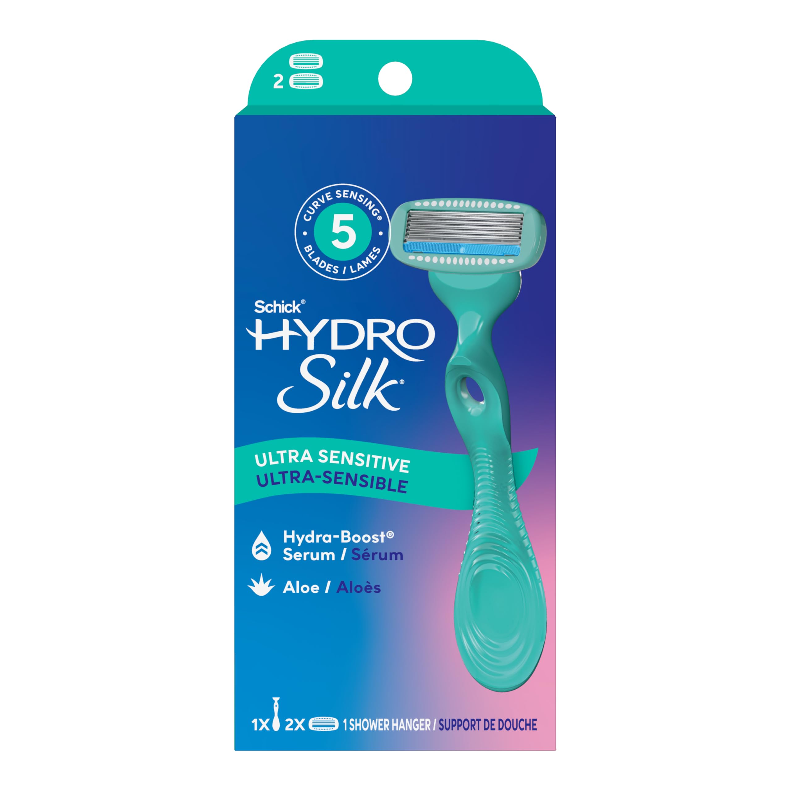 Schick Hydro Silk Sensitive Skin Razor for Women with 2 Moisturizing Razor Blade Refills by Schick